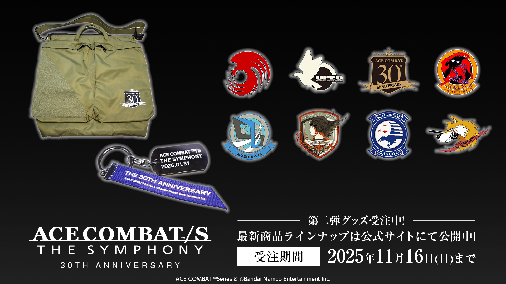 ACE COMBAT/S THESYMPHONY 着脱式刺繍ワッペン ACE COMBAT/S 